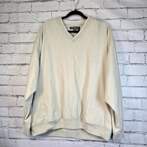 EDDIE BAUER GOLF WINDBREAKER PULLOVER LIGHT KHAKI MENS SIZE LARGE EUC
